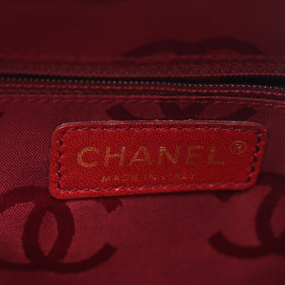 Chanel Calfskin Contrast Stitch Small Surpique Bowler Red 8 of 14