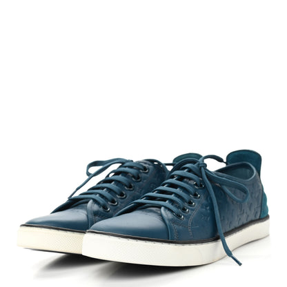 Louis Vuitton Calfskin Embossed Monogram Punchy Sneakers 37 Blue 3 of 8