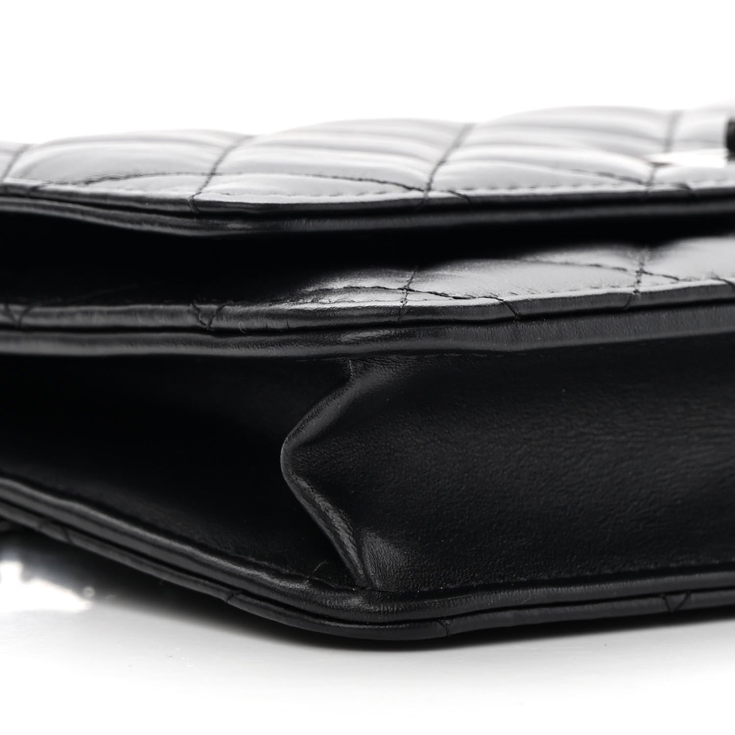 Chanel Aged Calfskin Quilted Reissue Wallet On Chain WOC So Black 10 of 13