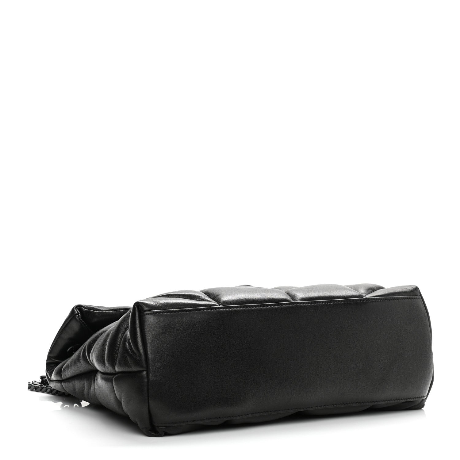 Saint Laurent Lambskin Quilted Medium Loulou Puffer Monogram Chain Satchel Black 4 of 11