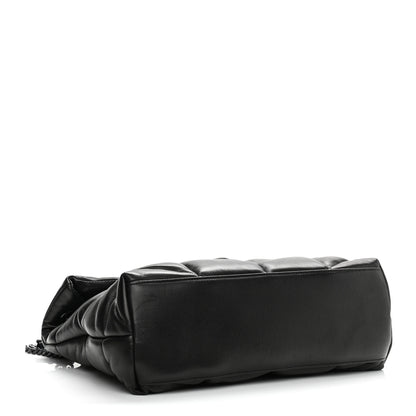 Saint Laurent Lambskin Quilted Medium Loulou Puffer Monogram Chain Satchel Black 4 of 11