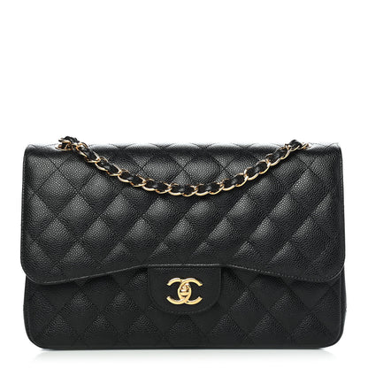 Chanel Caviar Quilted Jumbo Double Flap Black 1 of 7
