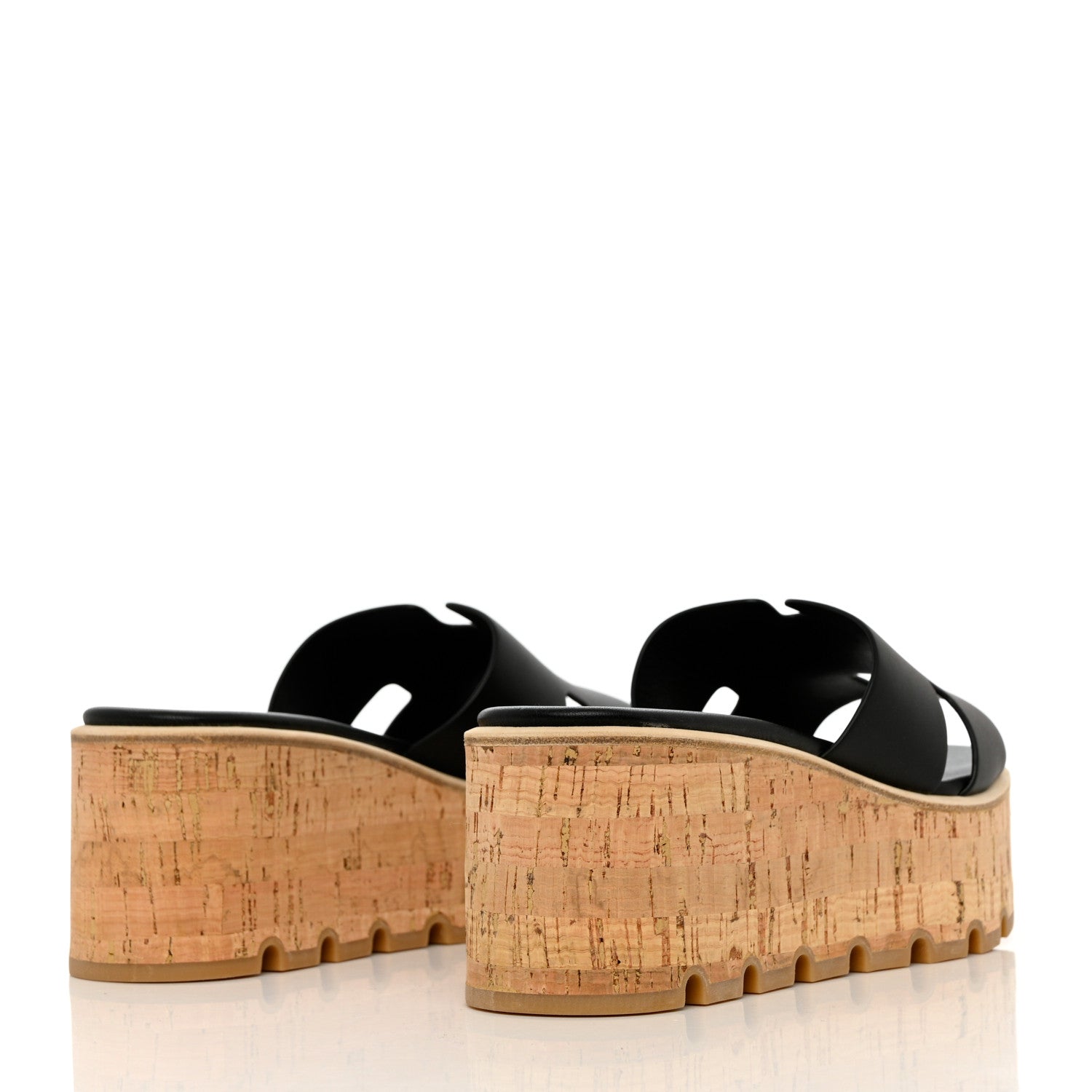 Hermes Calfskin Cork Eze 30 Sandals 38 Black 4 of 10