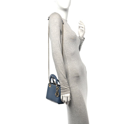 Christian Dior Lizard Mini Lady Dior Blue 2 of 17