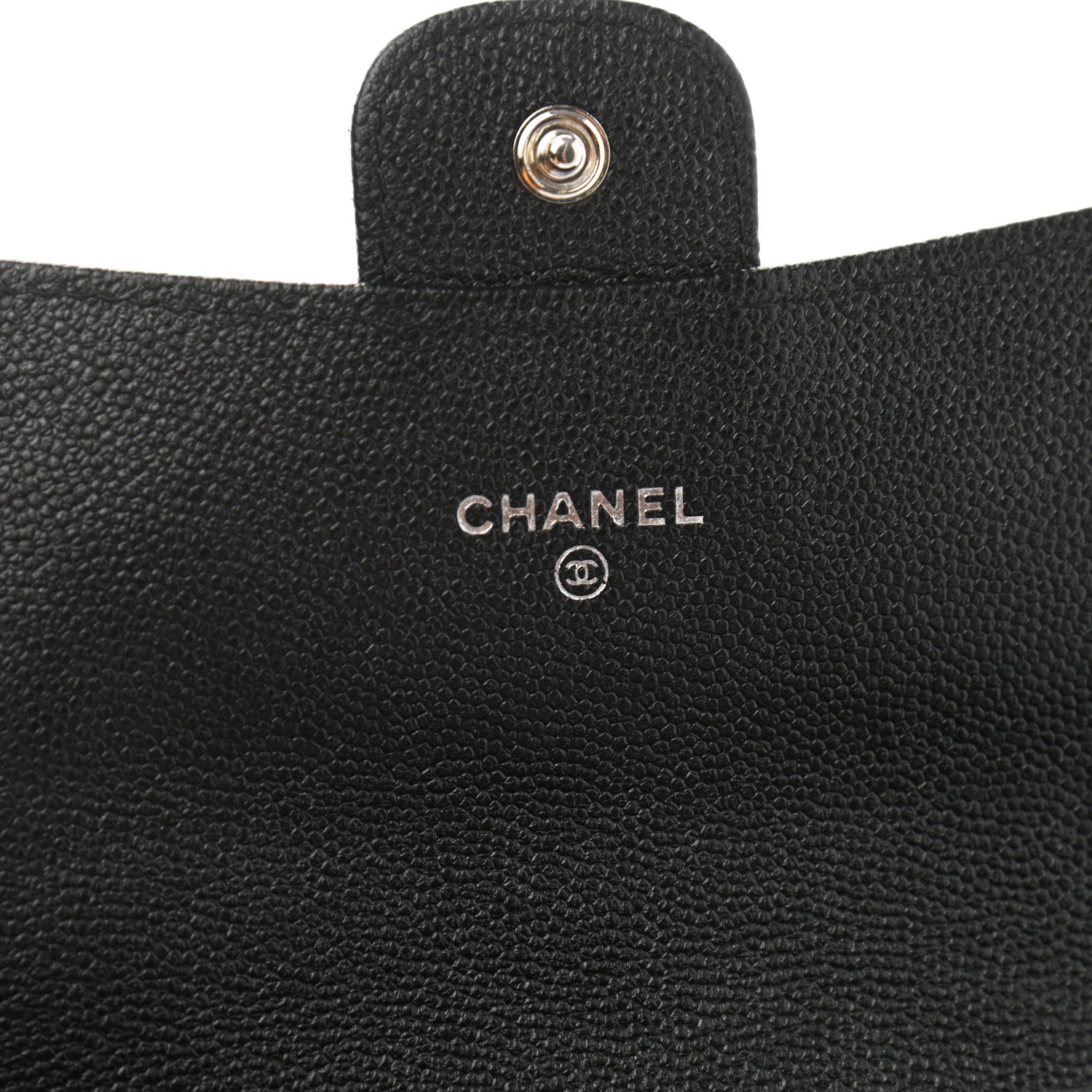 Chanel Caviar Chevron Quilted Large Gusset Flap Wallet Black 6 of 9