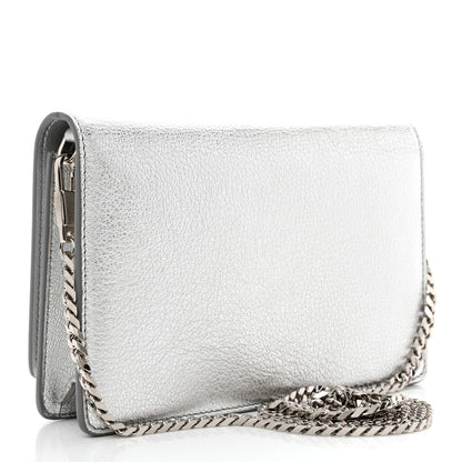 Givenchy Metallic Calfskin Pandora Chain Wallet Silver 3 of 13
