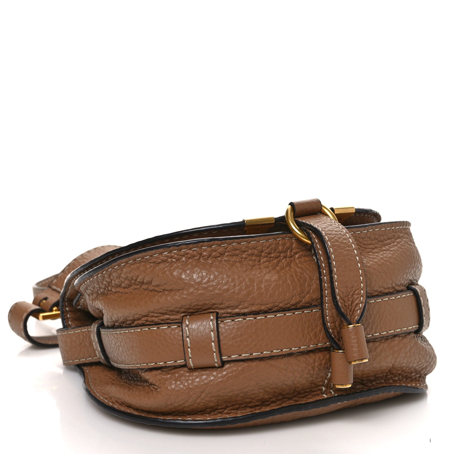 Chloe Calfskin Mini Marcie Round Crossbody Bag Nut 4 of 13