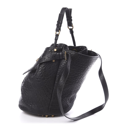 Alexander Wang Pebbled Lambskin Diego Bucket Black Antique Brass Hardware 2 of 7