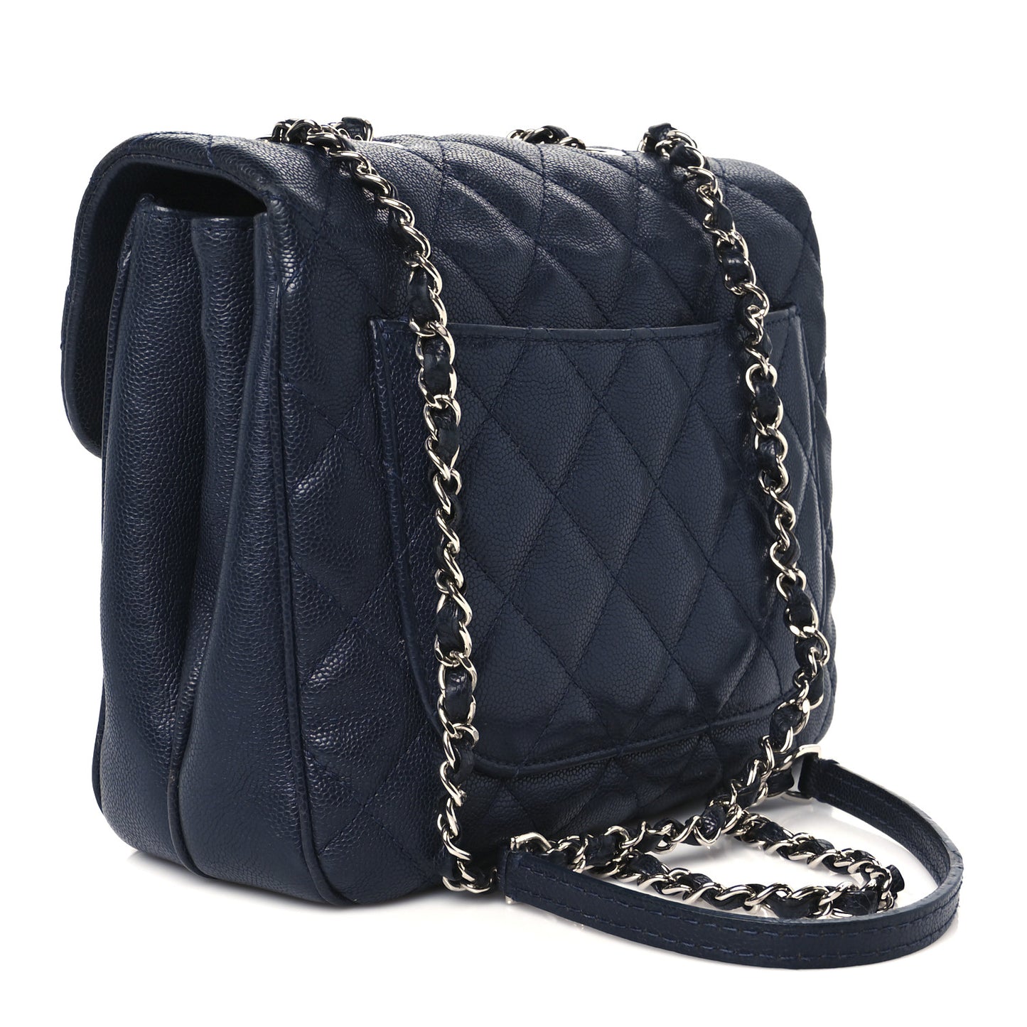 Caviar Quilted Medium Urban Companion Flap Navy