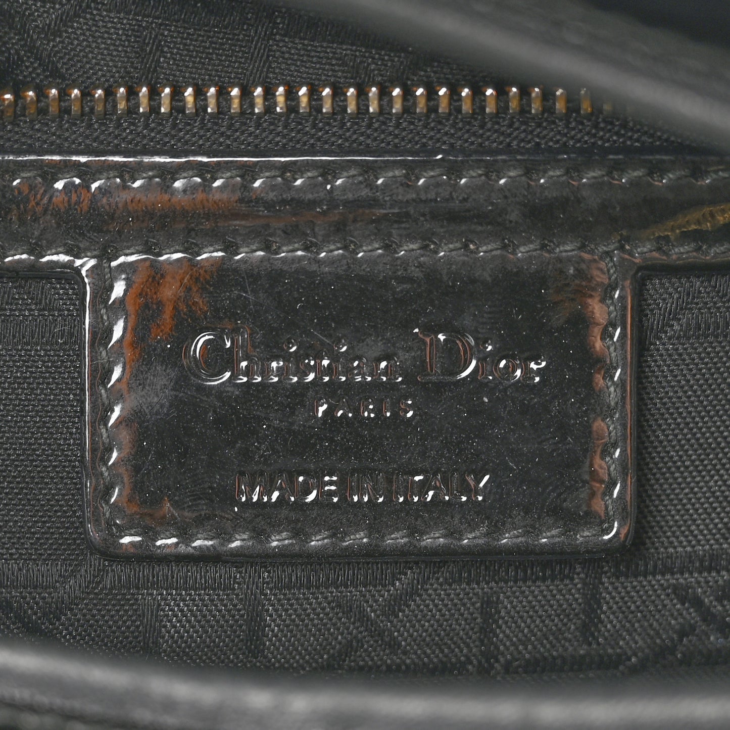 Patent Cannage Large Lady Dior Black