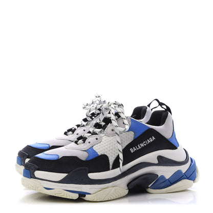 Balenciaga Fabric Mesh Mens Triple S Sneakers 39 Black Blue White 3 of 7