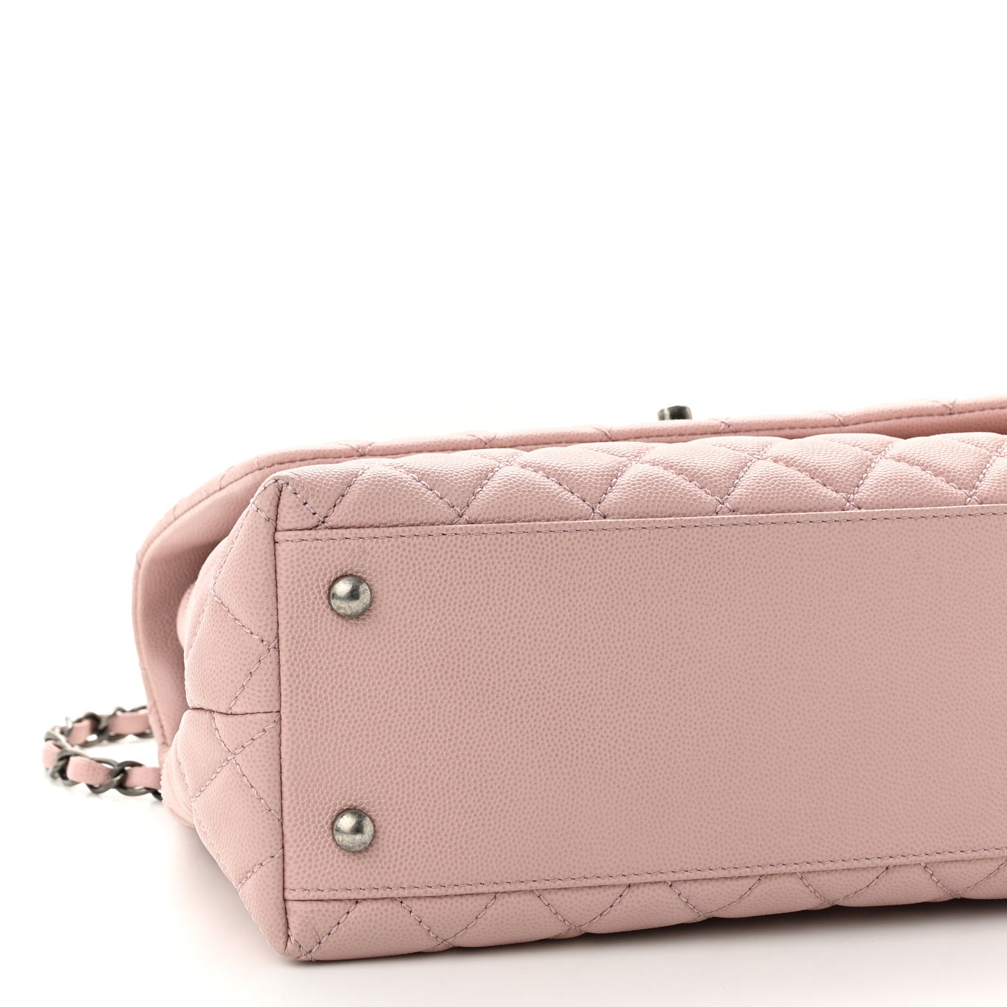 Caviar Quilted Small Coco Handle Flap Light Pink