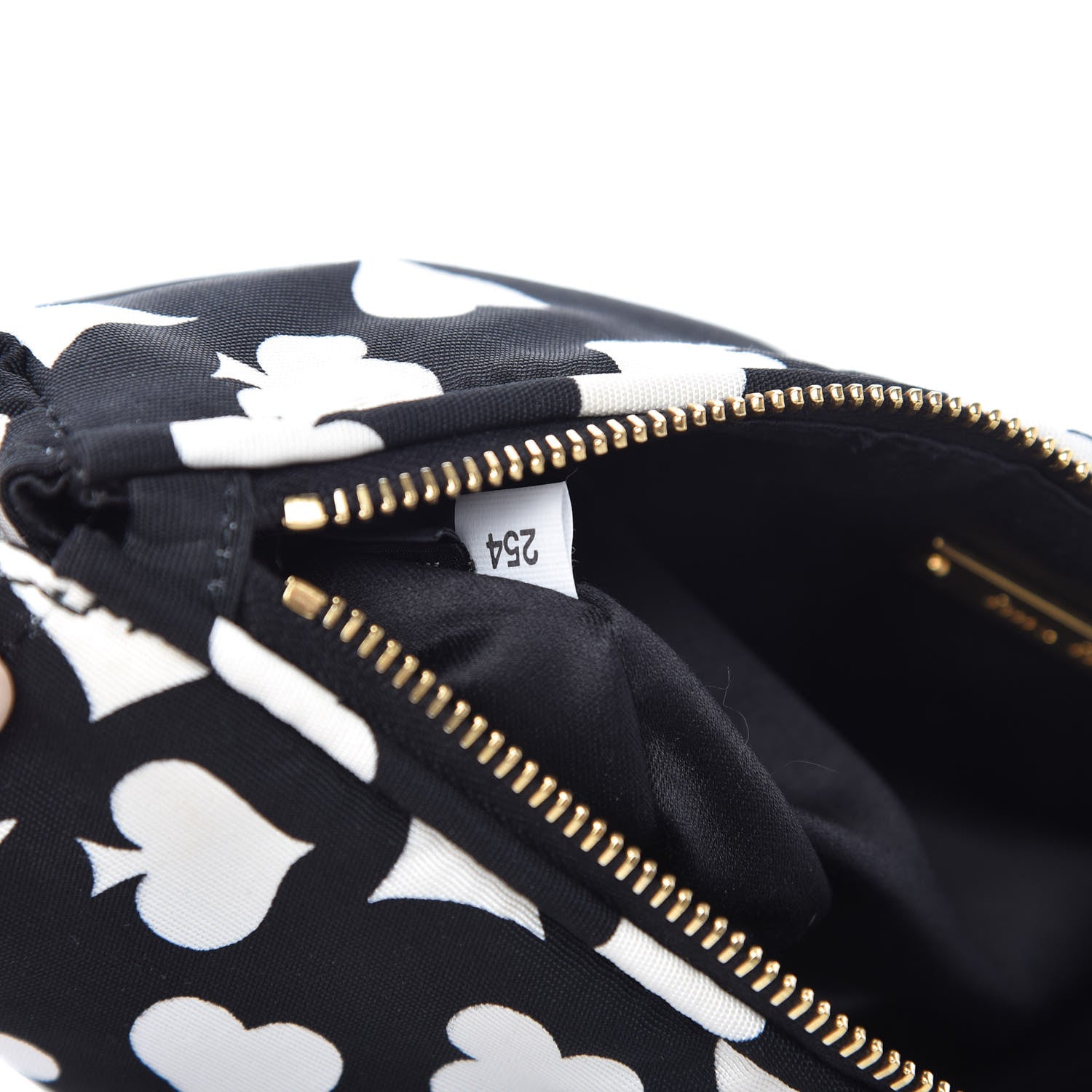 Miu Miu Faille Playing Card Print Clutch Black Black White 9 of 9