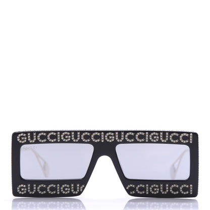 Gucci Acetate Crystal Mask-Frame Sunglasses GG0431S Black 3 of 8