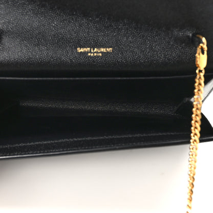 Saint Laurent Grain de Poudre Uptown Chain Wallet Black 6 of 12