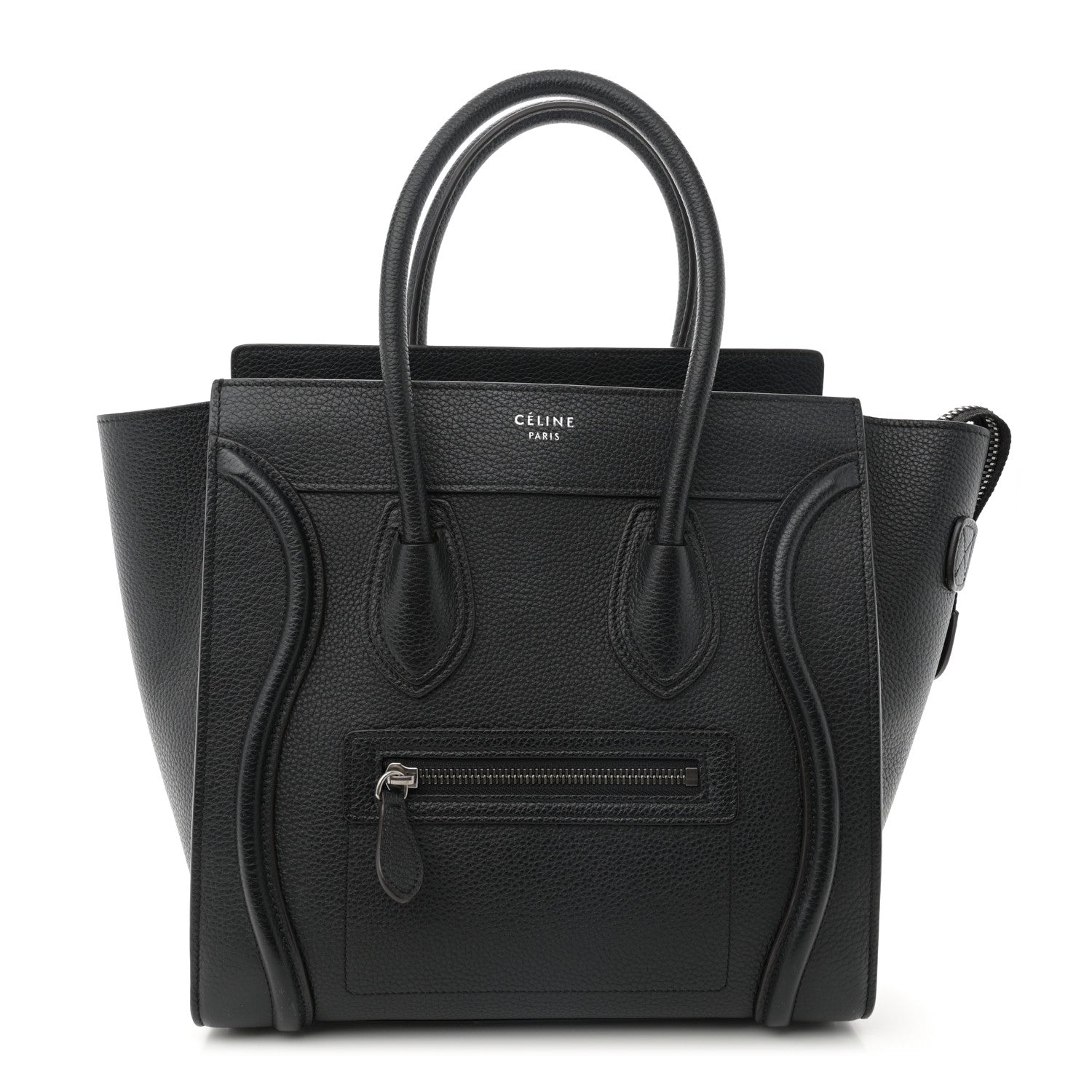 Celine Drummed Calfskin Micro Luggage Black 1 of 14