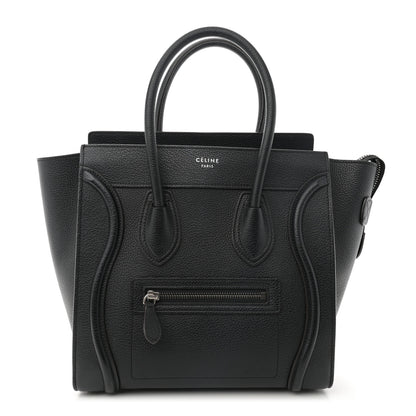 Celine Drummed Calfskin Micro Luggage Black 1 of 14