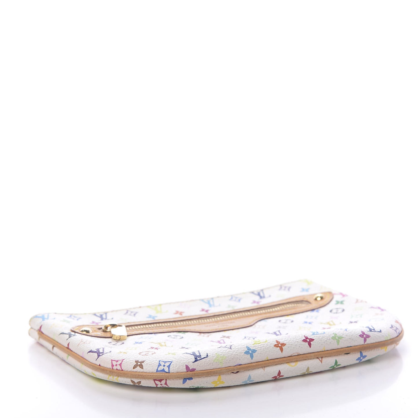 Monogram Multicolor Pochette Plate GM White