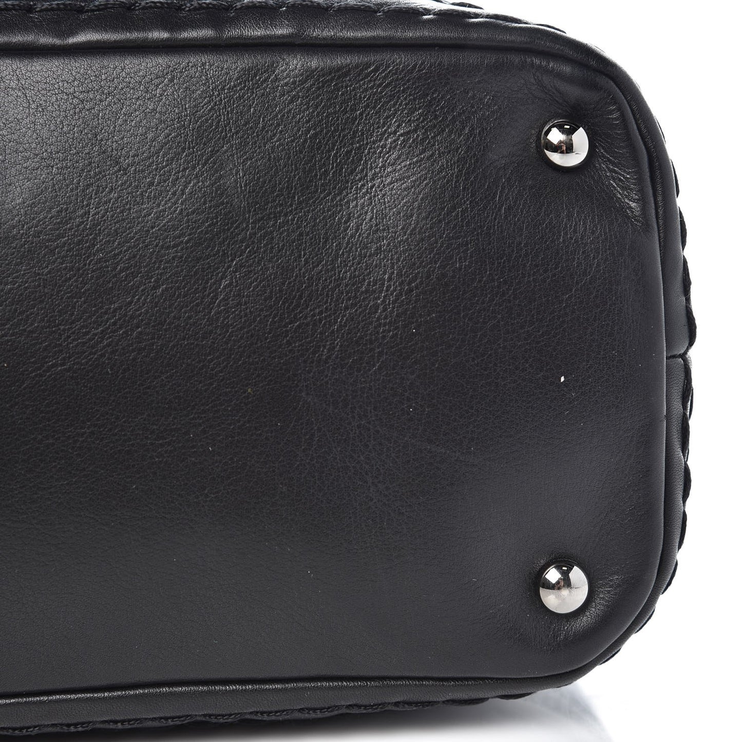 Calfskin Stitched Large Expandable Flap Bag Black