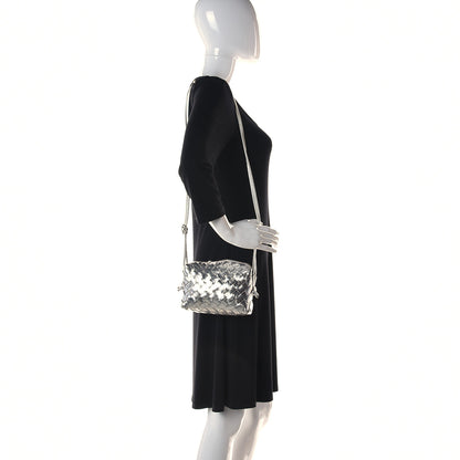 Bottega Veneta Metallic Calfskin Intrecciato Mini Loop Camera Bag Silver 2 of 9