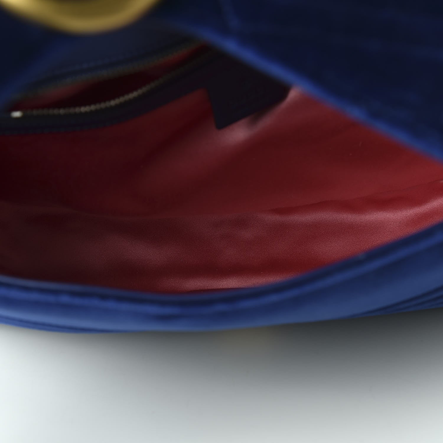 Gucci Velvet Matelasse Medium GG Marmont Shoulder Bag Cobalt Blue 5 of 10