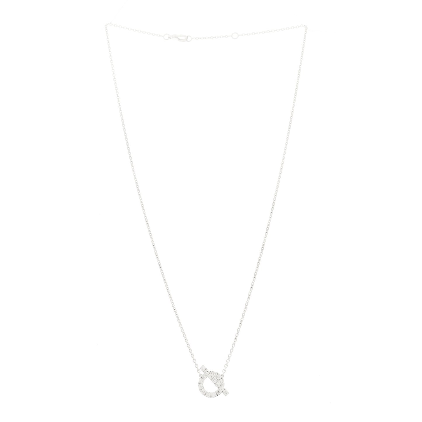 18K White Gold Diamond Finesse Pendant Necklace