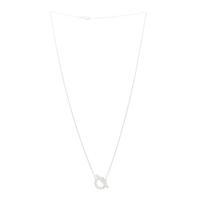 Hermes 18K White Gold Diamond Finesse Pendant Necklace 3 of 6
