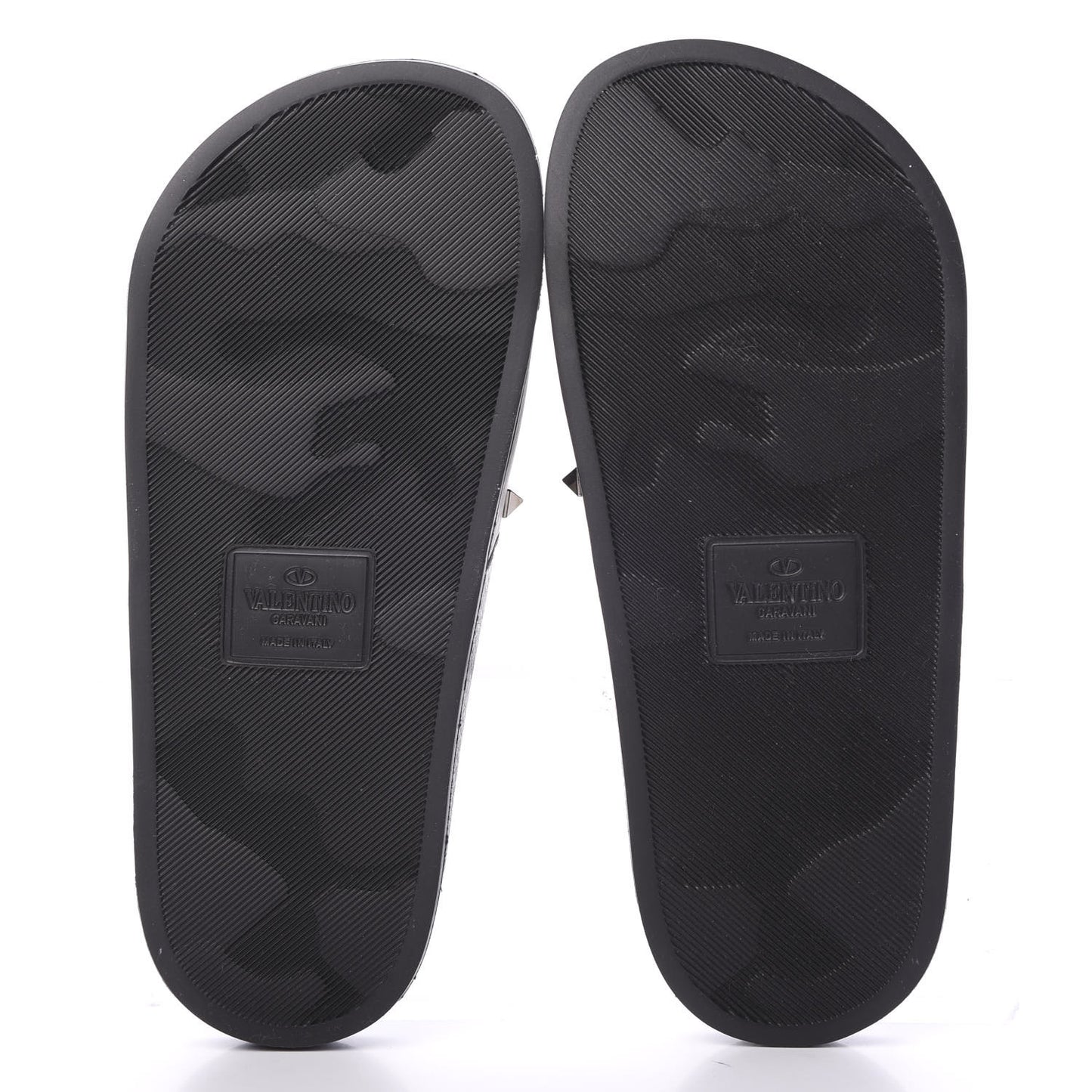 Rubber Rockstud Slide Sandals 36 Black