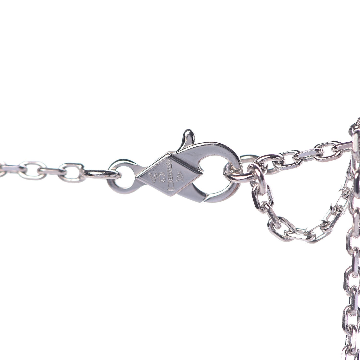 Van Cleef & Arpels 18K White Gold Frivole Heart Pendant Necklace 5 of 7