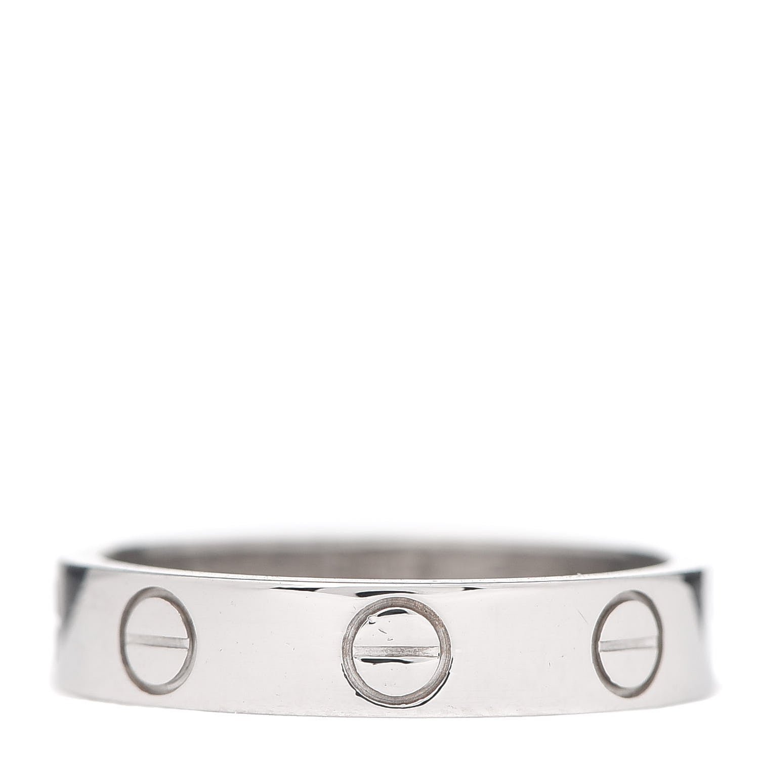 Cartier 18K White Gold 3.5mm LOVE Wedding Band Ring 48 4.5 3 of 4