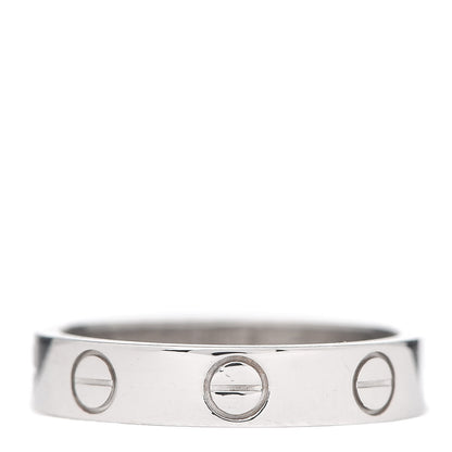 Cartier 18K White Gold 3.5mm LOVE Wedding Band Ring 48 4.5 3 of 4