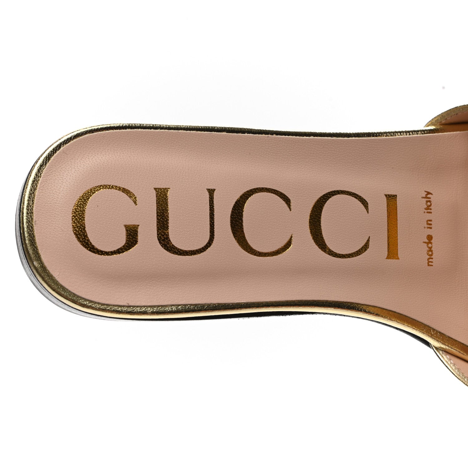 Gucci Metallic Nappa Crystal Square G Madelyn Slide Sandals 35 Gold 7 of 8