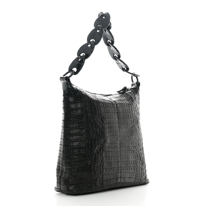 Nancy Gonzalez Crocodile Chain Hobo Black 3 of 14