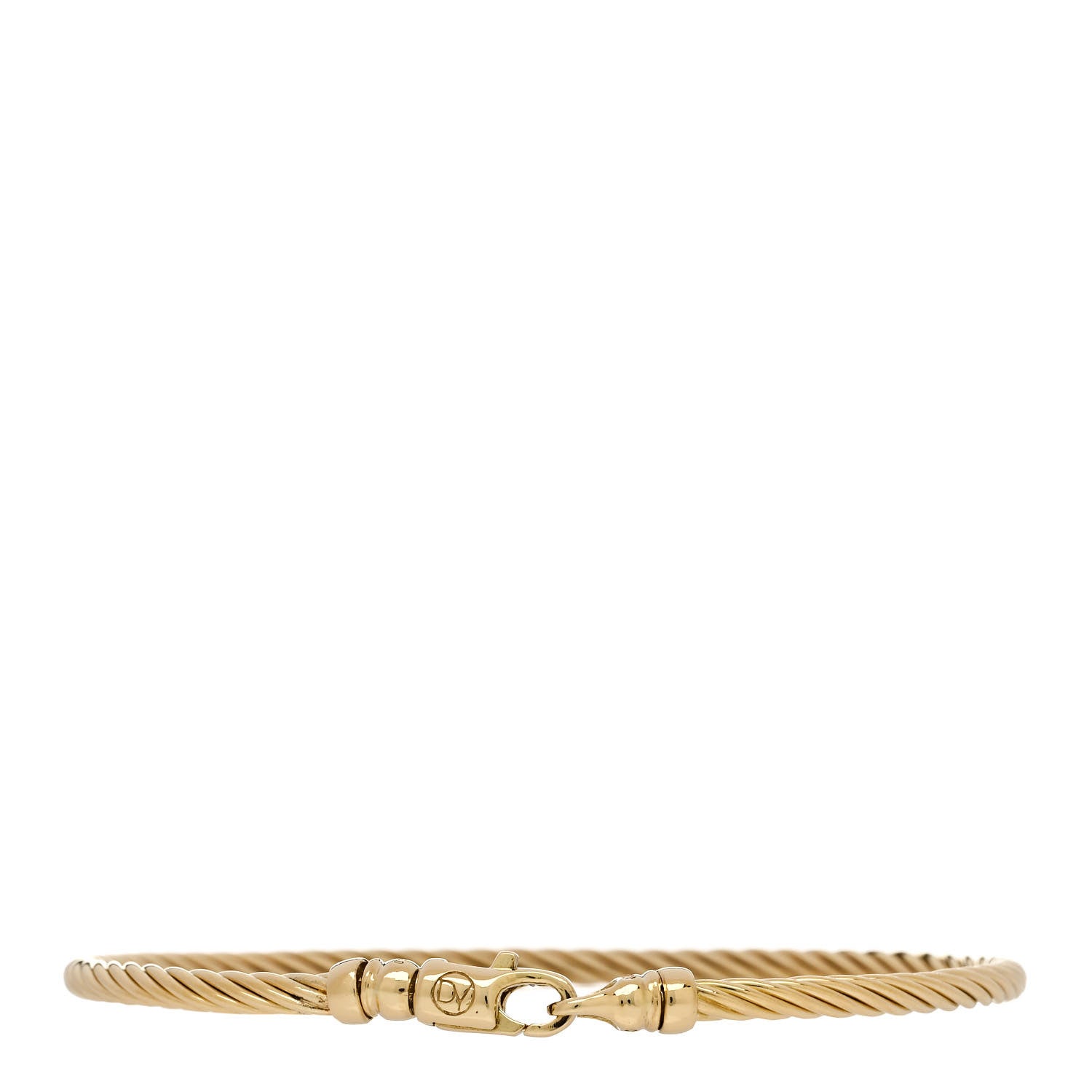 David Yurman 18K Yellow Gold 3mm Cable Bangle Bracelet 1 of 3
