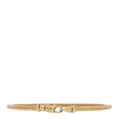 David Yurman 18K Yellow Gold 3mm Cable Bangle Bracelet 1 of 3