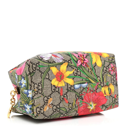 Gucci Soft GG Supreme Monogram Flora Calfskin Medium Ophidia Cosmetic Case Beige Ebony Multicolor Rosso 3 of 8