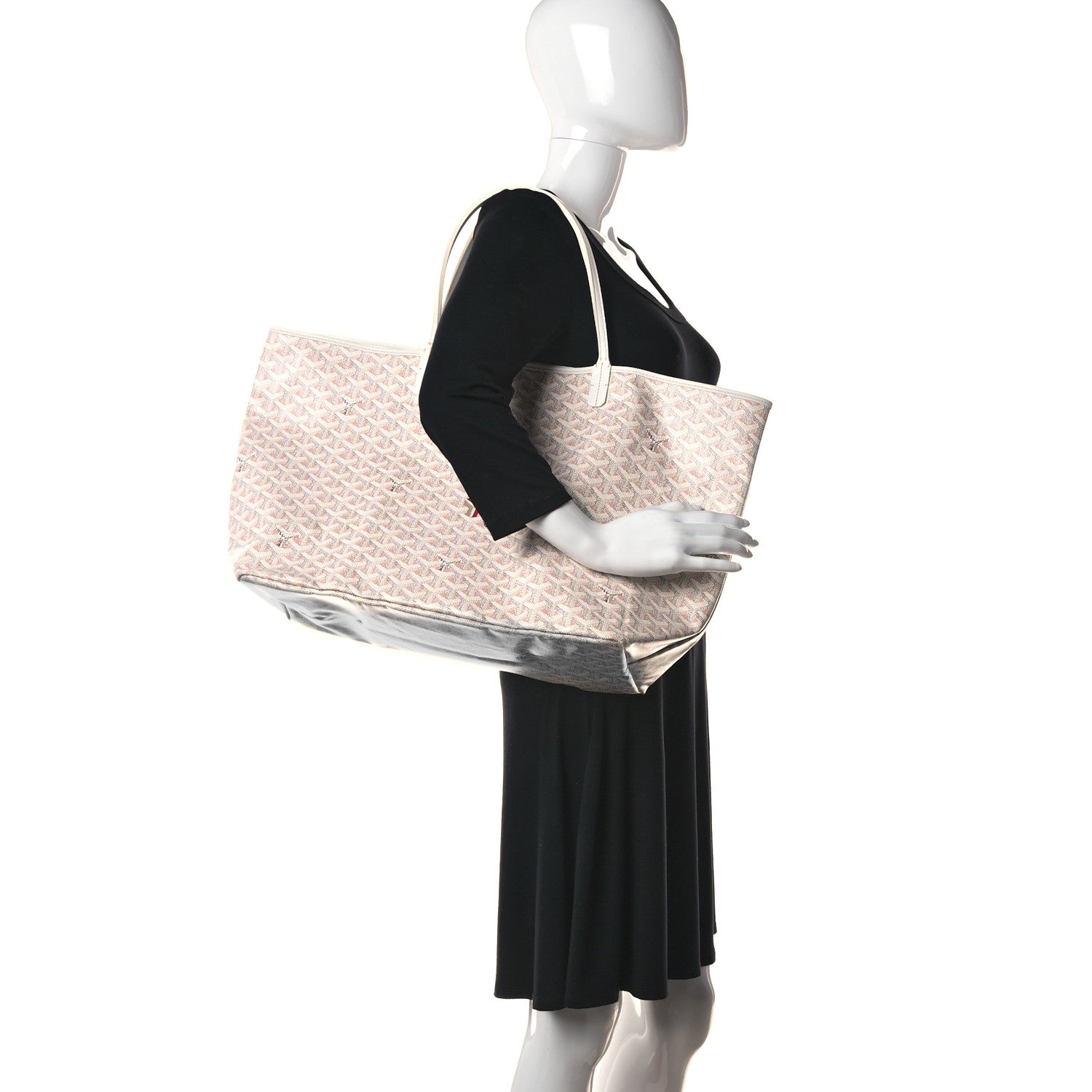 Goyard Goyardine Saint Louis Claire Voie GM White Pink 2 of 12