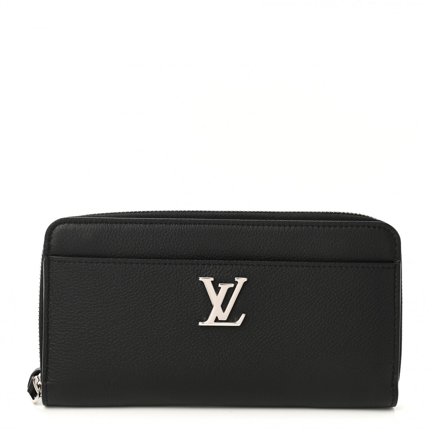 Calfskin Zippy Lockme Wallet Black