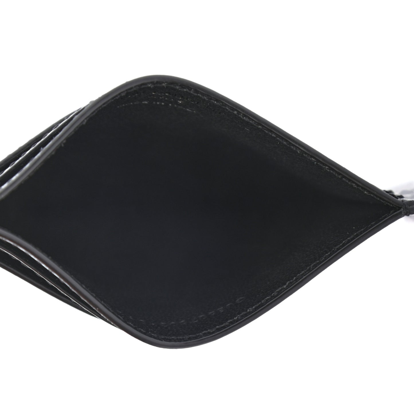 Calfskin Tiny Cassandre Credit Card Case Black