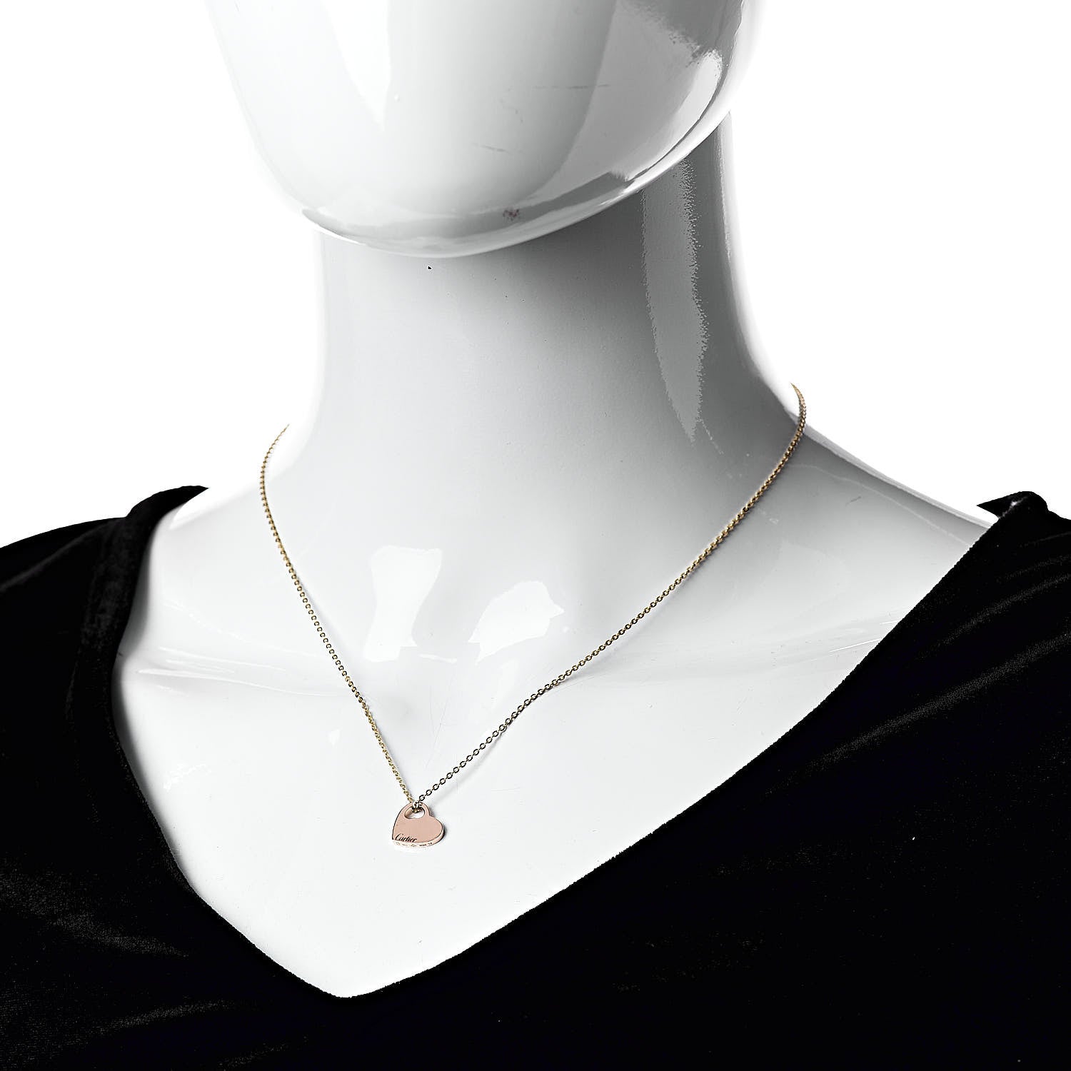 Cartier 18K Yellow Pink Gold Heart Pendant Necklace 2 of 5