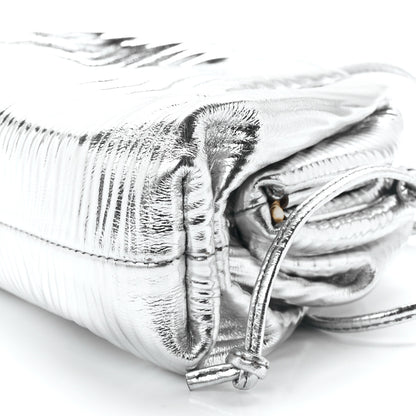 Bottega Veneta Metallic Bark Calfskin The Mini Pouch Silver 12 of 12