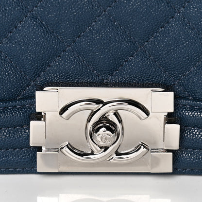 Chanel Iridescent Caviar Quilted Medium Boy Flap Blue 8 of 13