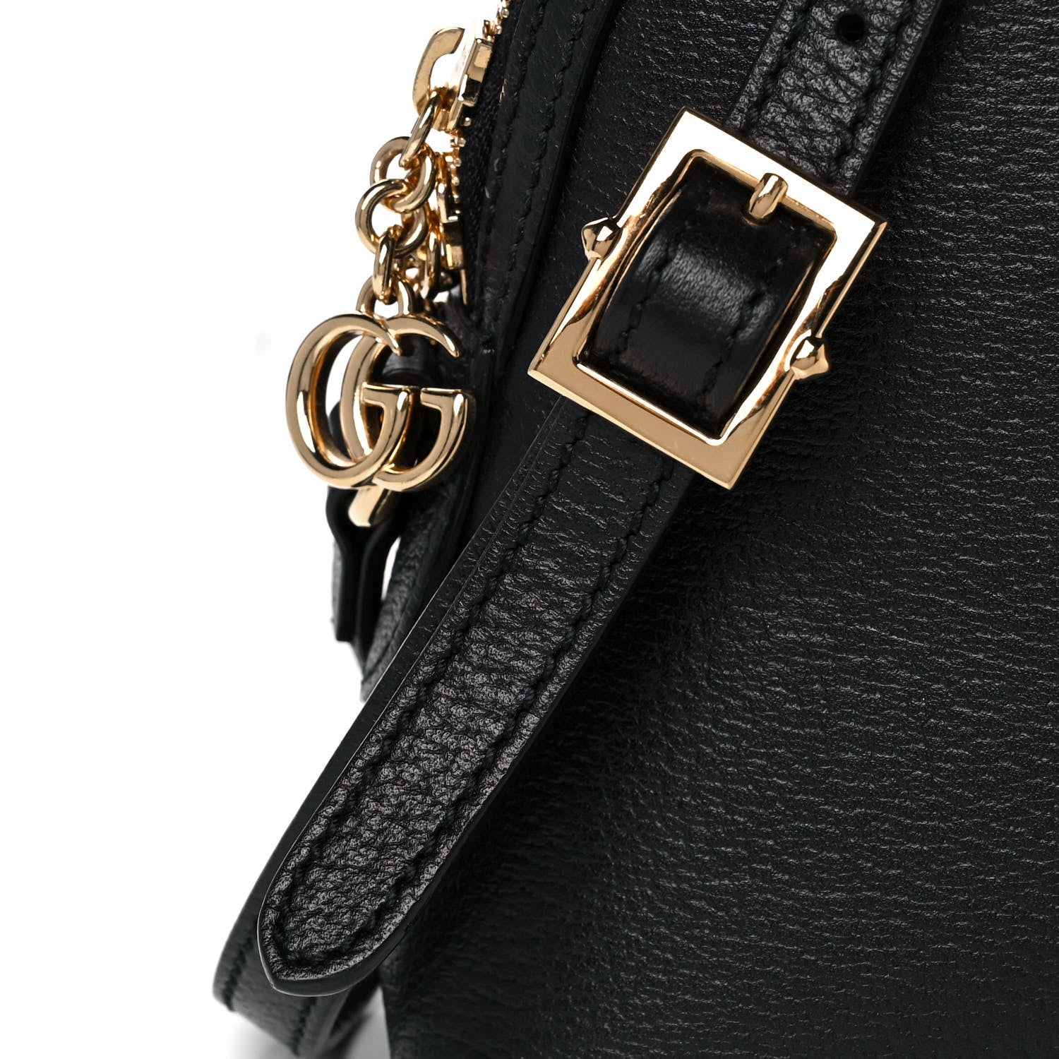 Gucci Calfskin GG Web Small Ophidia Dome Shoulder Bag Black 10 of 16