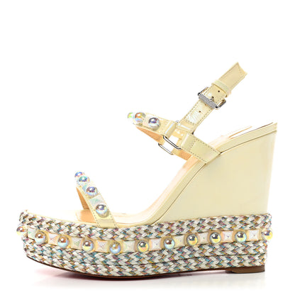 Christian Louboutin Glitter Luminor Cataclou 120 Platform Sandals 38 Off White 11 of 11