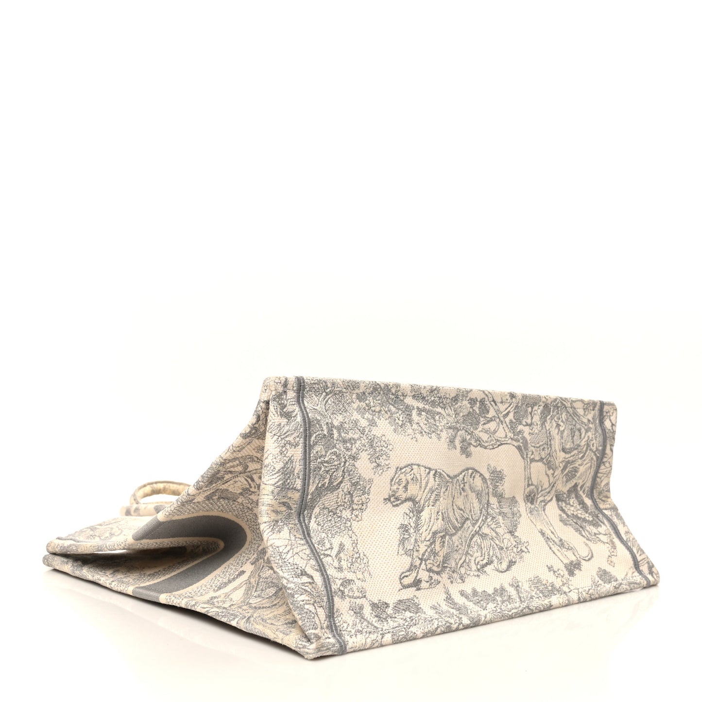 Canvas Embroidered Large Dioriviera Toile De Jouy Book Tote Gray