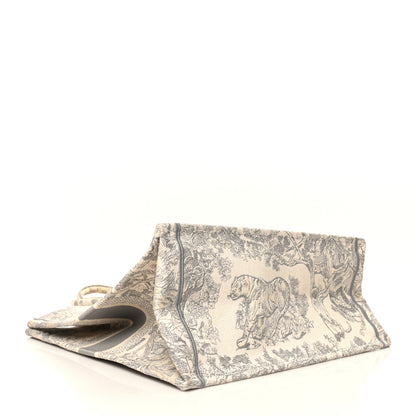 Christian Dior Canvas Embroidered Large Dioriviera Toile De Jouy Book Tote Gray 4 of 7