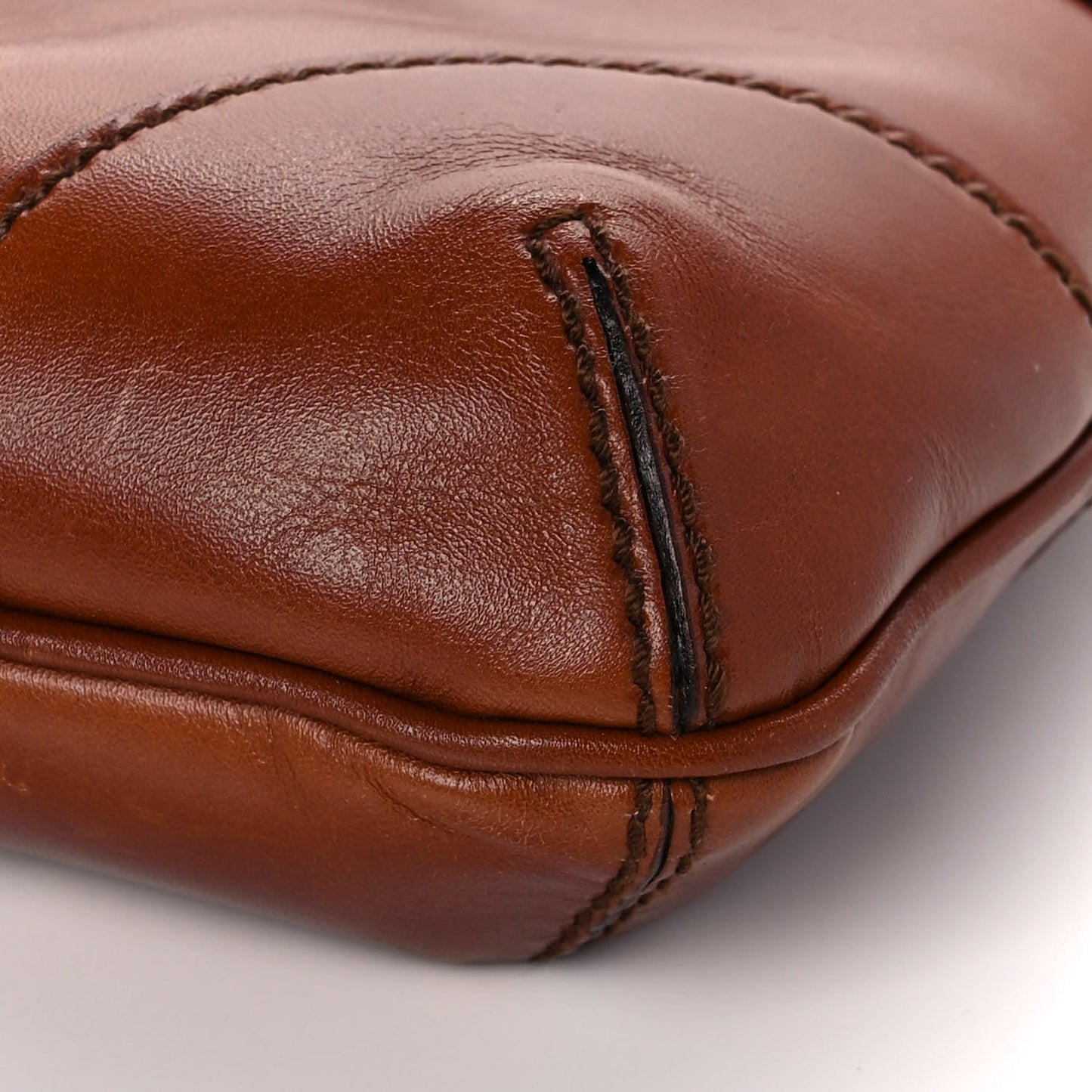 Calfskin GG Reins Shoulder Bag Brown