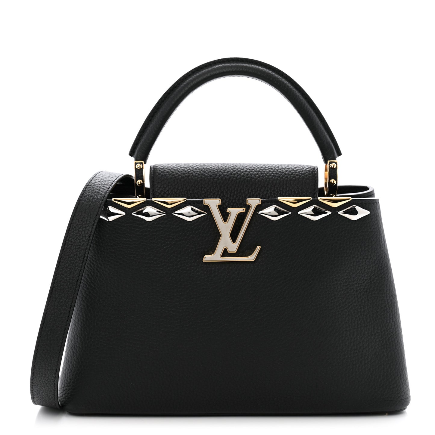 Taurillon Embellished Malletage Crown Capucines MM  Black