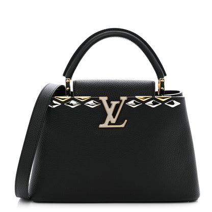 Louis Vuitton Taurillon Embellished Malletage Crown Capucines MM  Black 1 of 12