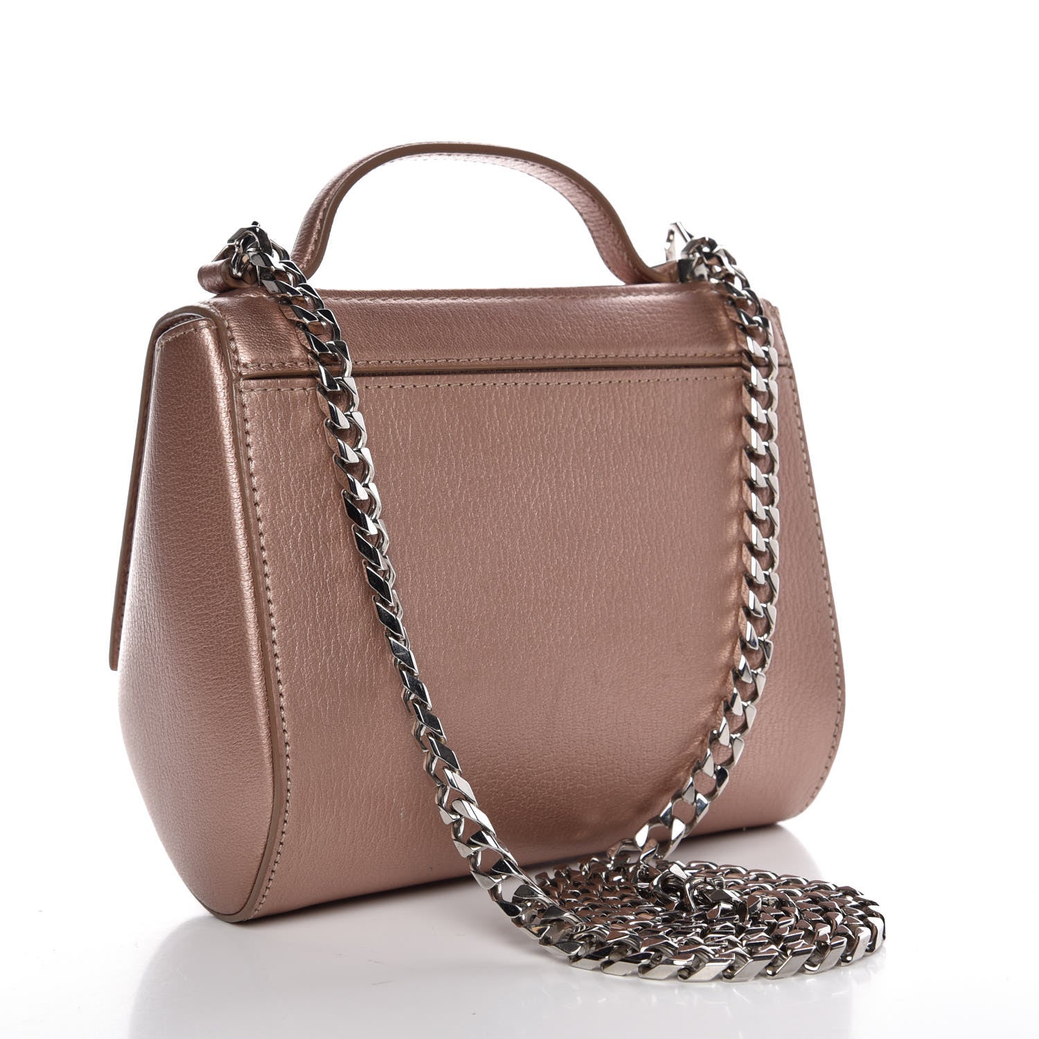 Givenchy Metallic Calfskin Mini Pandora Box Chain Crossbody Bag Light Pink 3 of 9
